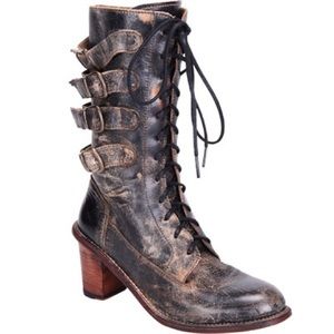 Bed Stu Fiona Distressed Buckle Boot Size 7